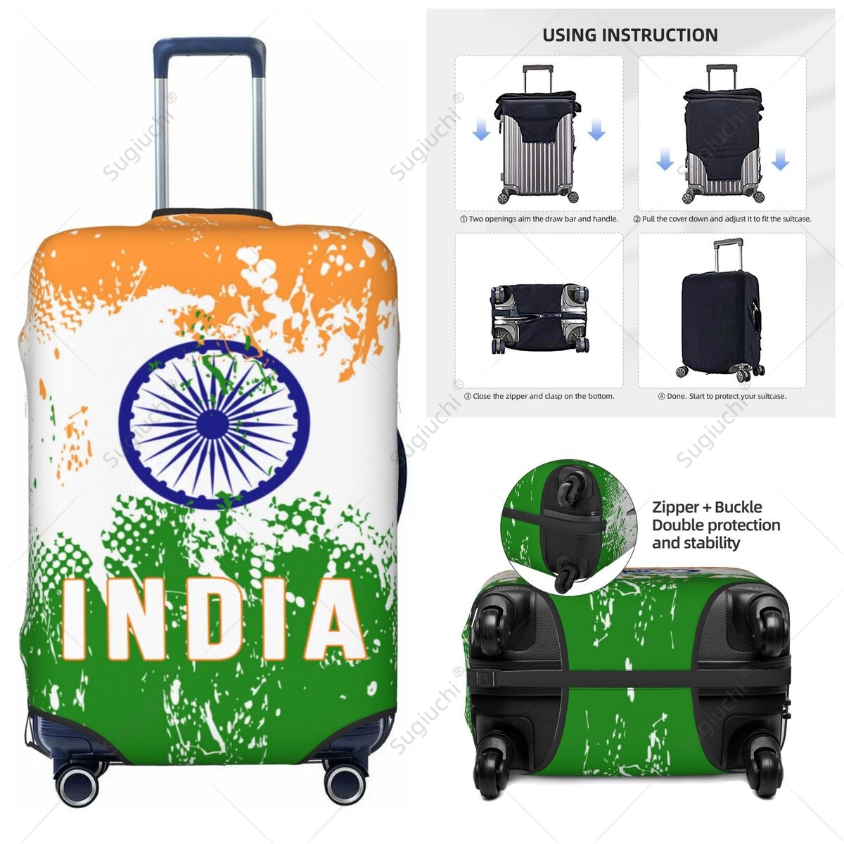 Travel Accessories India - Capa de bagagem com bandeira da