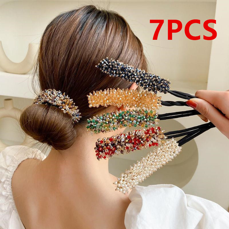 7 pçs cristal cabelo bun maker - Travel Accessories Bunnings avaliação e preço